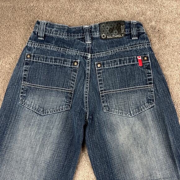 Dark Wash SouthPole Wide Leg Denim Jeans Size 14 Child South Pole 3180 - Picture 5 of 7
